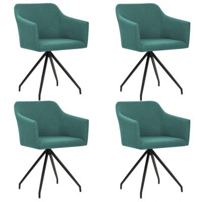 Emaga vidaxl obrotowe krzesła stołowe, 4 szt., zielone, tkanina