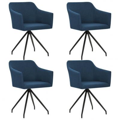 Emaga vidaxl obrotowe krzesła stołowe, 4 szt., niebieskie, tkanina