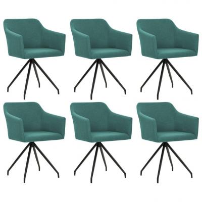 Emaga vidaxl obrotowe krzesła stołowe, 6 szt., zielone, tkanina