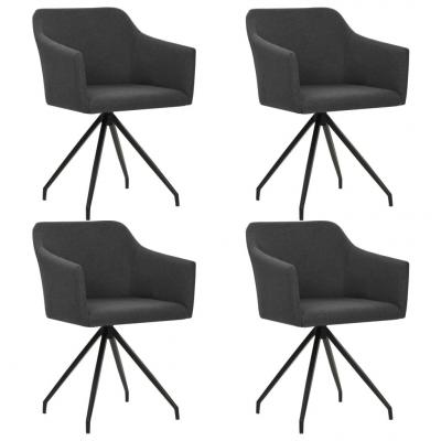 Emaga vidaxl obrotowe krzesła stołowe, 4 szt., ciemnoszare, tkanina