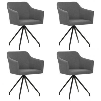 Emaga vidaxl obrotowe krzesła stołowe, 4 szt., jasnoszare, tkanina