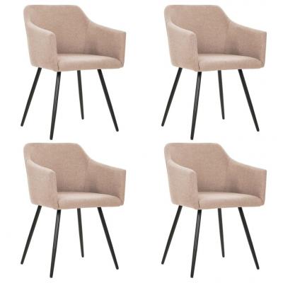 Emaga vidaxl krzesła stołowe, 4 szt., taupe, tkanina