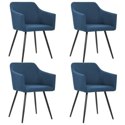 Emaga vidaxl krzesła stołowe, 4 szt., niebieskie, tkanina