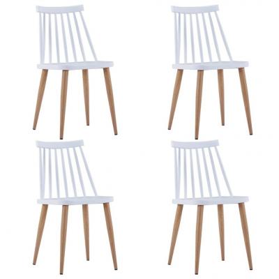 Emaga vidaxl krzesła jadalniane, 4 szt., białe, plastik