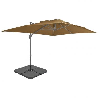 Emaga vidaxl parasol ogrodowy z przenośną podstawą, taupe