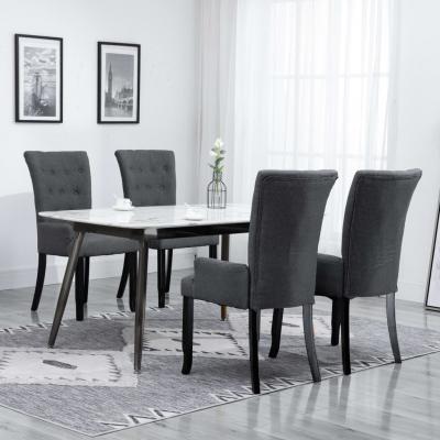 Emaga vidaxl krzesła stołowe z podłokietnikami, 4 szt., ciemnoszare, tkanina
