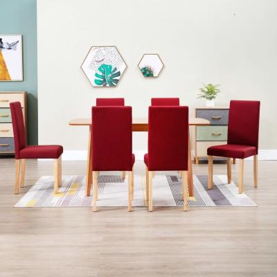 Emaga vidaxl krzesła do jadalni, 6 szt., czerwone wino, tapicerowane tkaniną