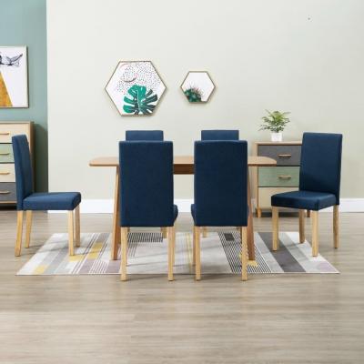 Emaga vidaxl krzesła do jadalni, 6 szt., niebieskie, tapicerowane tkaniną