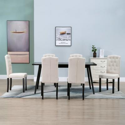 Emaga vidaxl krzesła do jadalni, 6 szt., kremowe, tapicerowane tkaniną