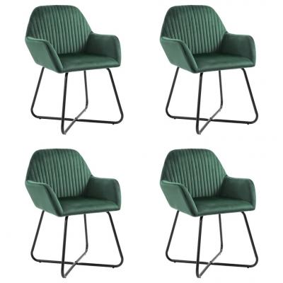 Emaga vidaxl krzesła jadalniane, 4 szt., zielone, aksamitne