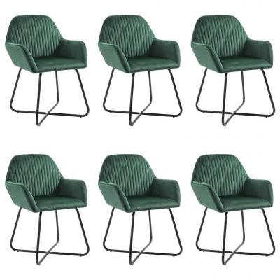 Emaga vidaxl krzesła jadalniane, 6 szt., zielone, aksamitne