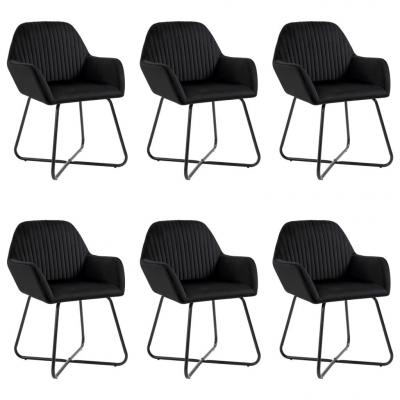 Emaga vidaxl krzesła jadalniane, 6 szt., czarne, aksamitne