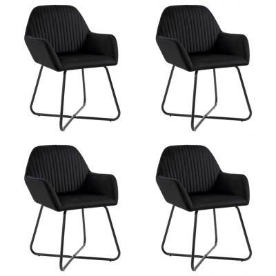 Emaga vidaxl krzesła jadalniane, 4 szt., czarne, aksamitne
