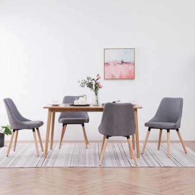 Emaga vidaxl krzesła do jadalni, 4 szt., jasnoszare, tapicerowane tkaniną