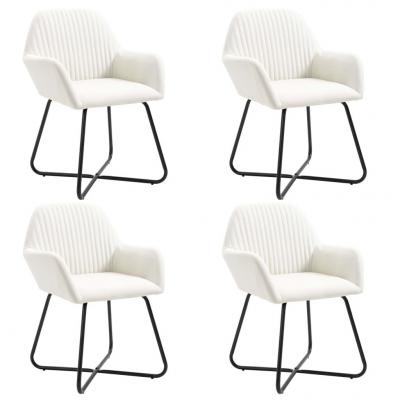 Emaga vidaxl krzesła do jadalni, 4 szt., kremowe, tapicerowane tkaniną