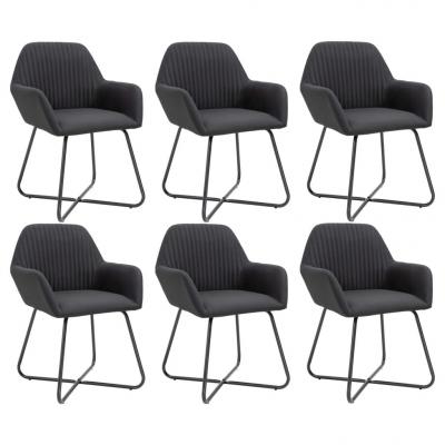 Emaga vidaxl krzesła do jadalni, 6 szt., czarne, tapicerowane tkaniną
