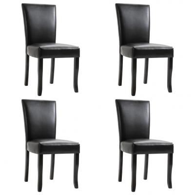 Emaga vidaxl krzesła jadalniane, 4 szt., czarne, sztuczna skóra