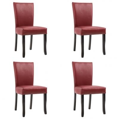 Emaga vidaxl krzesła do jadalni, 4 szt., czerwone wino, sztuczna skóra