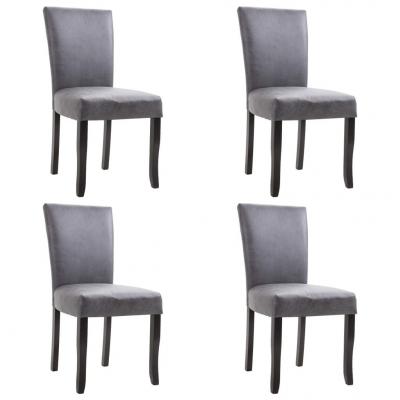 Emaga vidaxl krzesła jadalniane, 4 szt., szare, sztuczna skóra zamszowa