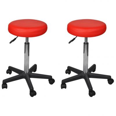 Emaga vidaxl stołki biurowe, 2 szt., czerwone, 35,5 x 98 cm, sztuczna skóra