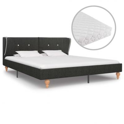 Emaga vidaxl łóżko z materacem, ciemnoszare, juta, 180 x 200 cm