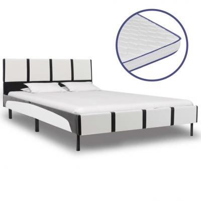 Emaga vidaxl łóżko z materacem memory, sztuczna skóra, 120 x 200 cm