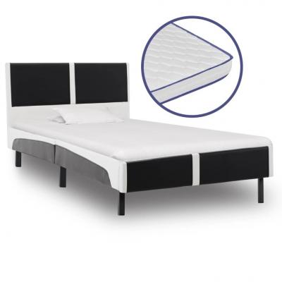Emaga vidaxl łóżko z materacem memory, sztuczna skóra, 90x200 cm