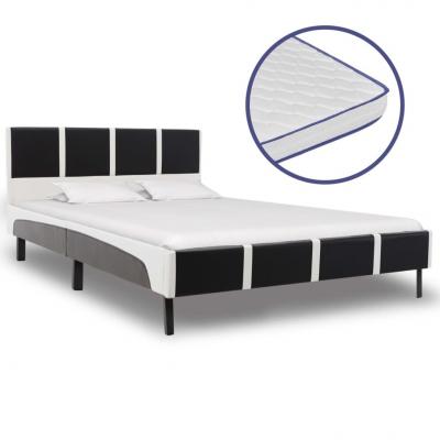 Emaga vidaxl łóżko z materacem memory, sztuczna skóra, 140 x 200 cm