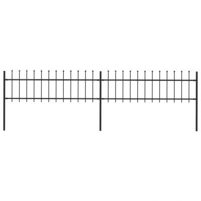 Emaga vidaxl ogrodzenie z prętów z grotami, stalowe, 3,4 x 0,6 m, czarne