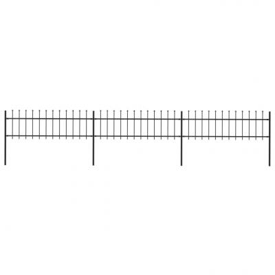 Emaga vidaxl ogrodzenie z prętów z grotami, stalowe, 5,1 x 0,6 m, czarne
