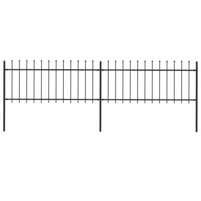 Emaga vidaxl ogrodzenie z prętów z grotami, 3,4 x 0,8 m, stalowe, czarne