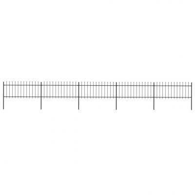 Emaga vidaxl ogrodzenie z prętów z grotami, stalowe, 8,5 x 0,8 m, czarne