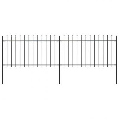 Emaga vidaxl ogrodzenie z prętów z grotami, 3,4 x 1 m, stalowe, czarne