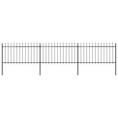 Emaga vidaxl ogrodzenie z prętów z grotami, stalowe, 5,1 x 1 m, czarne