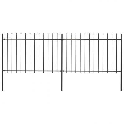 Emaga vidaxl ogrodzenie z prętów z grotami, stalowe, 3,4 x 1,2 m, czarne