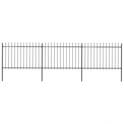 Emaga vidaxl ogrodzenie z prętów z grotami, stalowe, 5,1 x 1,2 m, czarne