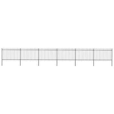 Emaga vidaxl ogrodzenie z prętów z grotami, stalowe, 10,2 x 1,2 m, czarne