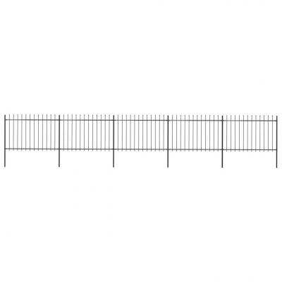 Emaga vidaxl ogrodzenie z prętów z grotami, stalowe, 8,5 x 1,2 m, czarne