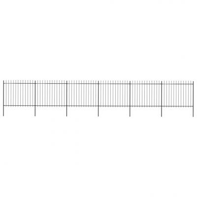 Emaga vidaxl ogrodzenie z prętów z grotami, stalowe, 10,2 x 1,5 m, czarne