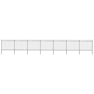 Emaga vidaxl ogrodzenie z prętów z grotami, stalowe, 11,9 x 1,5 m, czarne
