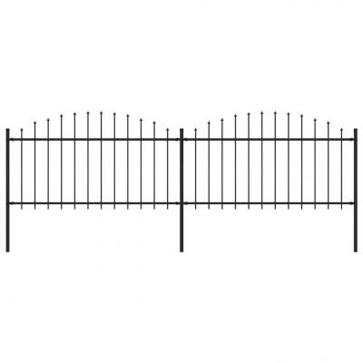Emaga vidaxl panele ogrodzeniowe z grotami, stal, (1,25-1,5) x 3,4 m, czarne