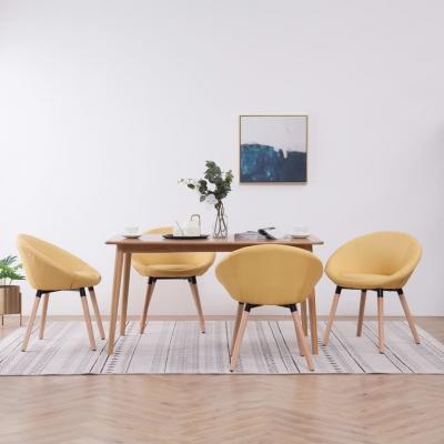 Emaga vidaxl krzesła do jadalni, 4 szt., żółte, tapicerowane tkaniną