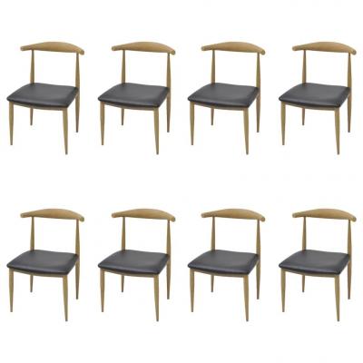 Emaga vidaxl krzesła jadalniane, 8 szt., czarne, sztuczna skóra