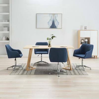Emaga vidaxl obrotowe krzesła do jadalni, 4 szt., niebieskie, tkanina
