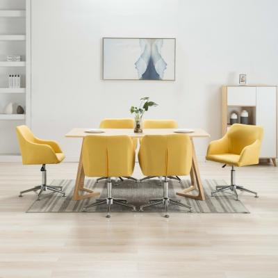 Emaga vidaxl obrotowe krzesła do jadalni, 6 szt., żółte, tkanina
