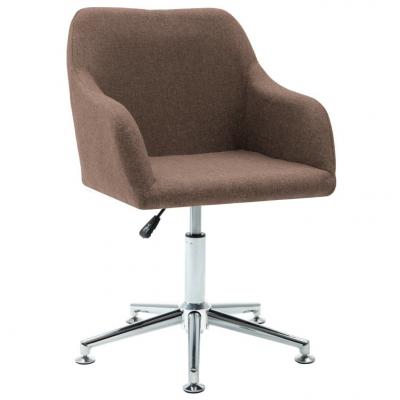 Emaga vidaxl obrotowe krzesło biurowe, brązowe, tkanina