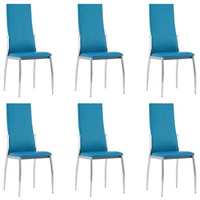 Emaga vidaxl krzesła jadalniane, 6 szt., niebieskie, sztuczna skóra