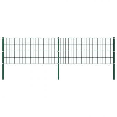 Emaga vidaxl panel ogrodzeniowy ze słupkami, żelazny, 3,4 x 0,8 m, zielony
