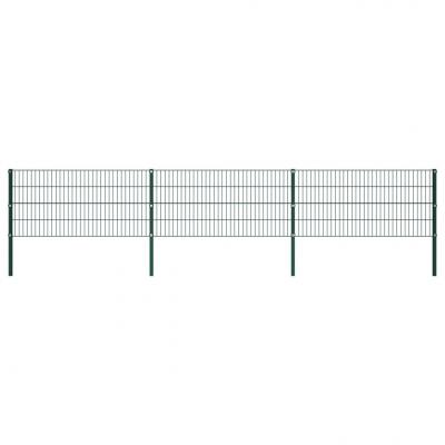 Emaga vidaxl panel ogrodzeniowy ze słupkami, żelazny, 5,1 x 0,8 m, zielony