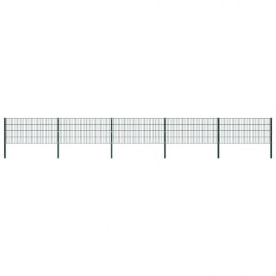 Emaga vidaxl panel ogrodzeniowy ze słupkami, żelazny, 8,5 x 0,8 m, zielony